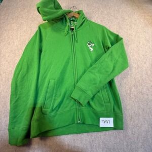 M&M's World Green Character Full Zip Hoodie Sweatshirt Womens Small Graphic‎